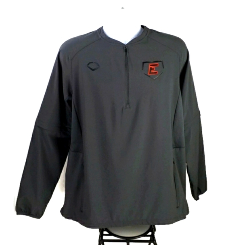 Evoshield Charcoal Gray 1/4 Zip Lightweight Long Sleeve Baseball BP Jacket Men M